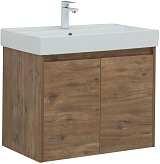 Aquanet Тумба с раковиной Nova Lite 75 2 дверцы подвесная дуб рустикальный