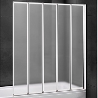 Cezares Шторка на ванну Relax RELAX-V-5-120/140-P-Bi-R 124 R профиль белый стекло матовое рифленое