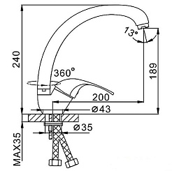 Frap Смеситель для кухни H29 F4129-2 хром – фотография-2