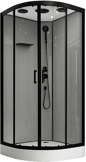 Royal Bath Душевая кабина FATO RB 90HK-TG-BL 90x90 стекло прозрачное профиль черный матовый – фото-1