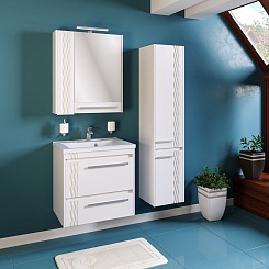 Runo Зеркало-шкаф для ванной Мира 65 белый – фотография-4