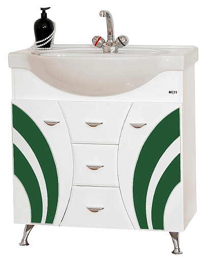 Misty Тумба с раковиной Каролина 70 зеленое стекло – фото-1