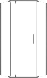 Triton Душевой уголок Дека-Графит 90x90 стекло прозрачное профиль графит – фотография-1