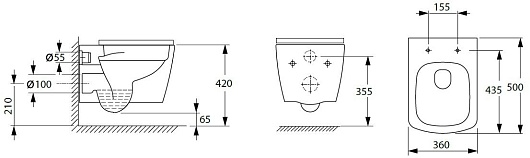 Allen Brau Унитаз подвесной Liberty 4.33004.20 белый с крышкой 4.33006.20 – картинка-15
