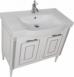 Aquanet Мебель для ванной Паола 90 Домино, белая/патина серебро (186391) – фотография-4