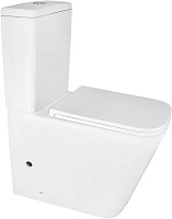 Azario Унитаз-компакт Quadro AZ-2175 безободковый с бачком с сиденьем микролифт белый