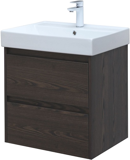 Aquanet Тумба под раковину Nova Lite 60 подвесная дуб черный – фотография-4