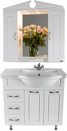 Водолей Мебель для ванной Капри 90 L (левое крыло) белая – фотография-1