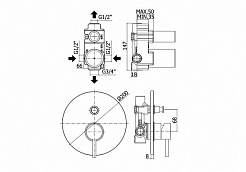 Paffoni Смеситель для душа Light LIG015CR (с внутренней частью) – фотография-2