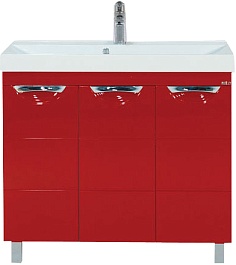 Misty Тумба с раковиной Петра 90 красная – фотография-1