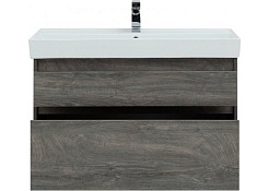 Aquanet Тумба с раковиной Nova Lite 100 2 ящика, дуб рошелье – фотография-9