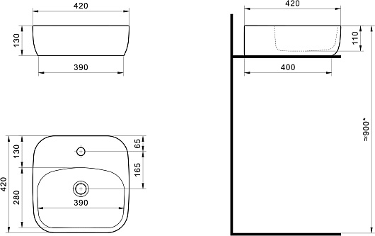 Акватон Тумба с раковиной Либерти 100 Одри Soft дуб эльвезия – фотография-12