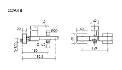 BelBagno Смеситель для ванны и душа Studio вороненая сталь SC9018GG – фотография-2