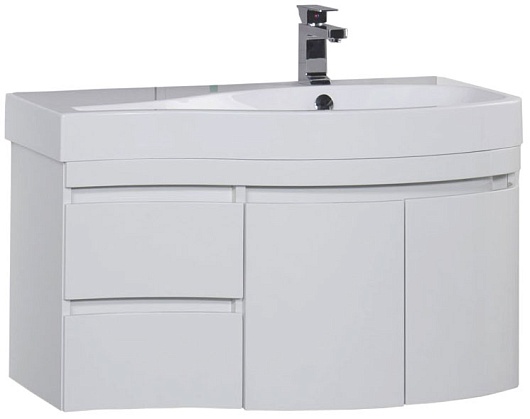 Aquanet Тумба под раковину Сопрано 2-95 R белая – фото, картинка, фотография-1