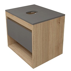 Teymi Тумба с раковиной Ritta 55 дуб эврика/графит матовый подвесная T60523 раковина T50602 – фотография-5