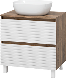 Brevita Тумба под раковину Dakota 70 дуб галифакс олово/белая – фотография-2