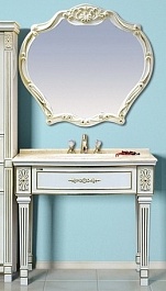 Misty Мебель для ванной Tiffany 100 белая, сусальное золото – фотография-1