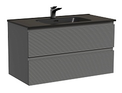 Sancos Тумба с раковиной Folk 90 grey soft раковина Element 91 CN7002MB – фотография-1