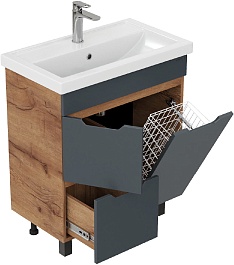 Onika Тумба с раковиной Айленд 70 графит/дуб крафт – фотография-7