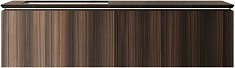 Vincea Тумба с черной столешницей и раковиной Luxe 140 L подвесная натуральный орех