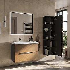 Equil Шкаф пенал Forest 40 R/L орех/графит – фотография-9