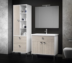  Тумба с раковиной Квинта 90 белый/орегано (светлый) – фотография-4