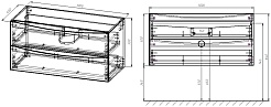 Vincea Мебель для ванной Mia 100 2 ящика подвесная дуб винтажный – фотография-12