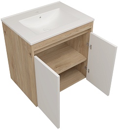Teymi Тумба с раковиной Netta 60 подвесная дуб/белый – фотография-2