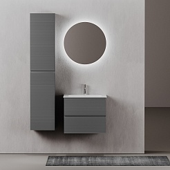 Sancos Тумба с раковиной Folk 60 grey soft раковина Grace 60 CN7011 – фотография-7