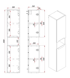 Зов Шкаф-пенал Дион 30 матовый белый/дуб – фотография-3