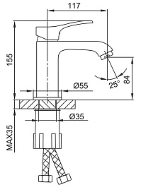 Frap Смеситель для раковины H75 F1075 хром – фотография-3