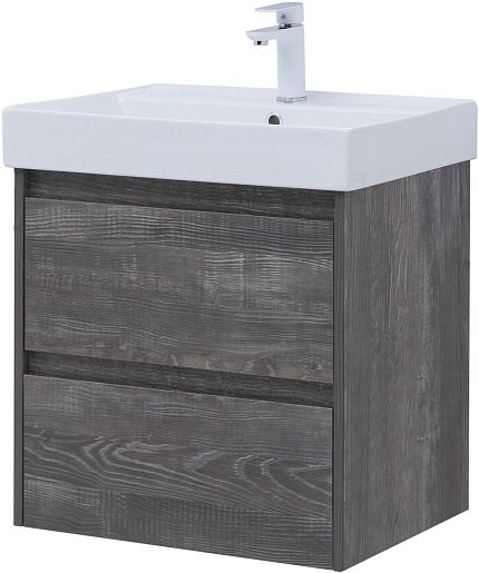 Aquanet Тумба под раковину Nova Lite 60 подвесная дуб серый – фотография-4