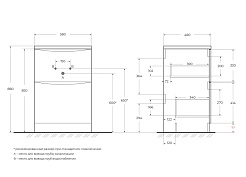 BelBagno Тумба под раковину Lavanderia 58 напольная Bianco Lucido – фотография-2