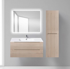 BelBagno Пенал для ванной ETNA 1500 Rovere Grigio R – фотография-2