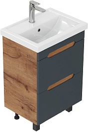 Onika Тумба под раковину Айленд 60 графит/дуб крафт – фотография-3