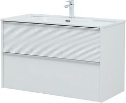 Aquanet Мебель для ванной Вита 100 Flat подвесная белая матовая – фотография-5