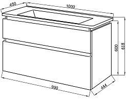 Ceruttispa Тумба с раковиной Романья white 100 подвесная – фотография-4