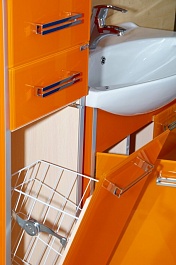 Misty Пенал для ванной Джулия 36 R с б/к оранжевый – фотография-5