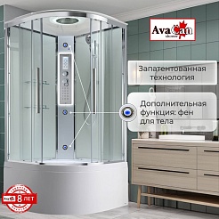 Avacan Душевая кабина 100/100 EM5010LEDT прозрачная – фотография-2