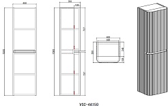 Vincea Шкаф пенал Alto 40 L подвесной светло-серый матовый – фотография-3
