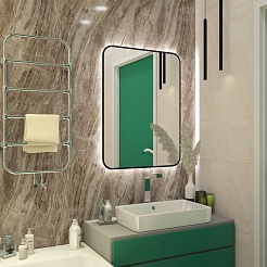 Teymi Зеркало Solli Black Soft Line 60/80 LED сенсор на взмах T20233S – фотография-5