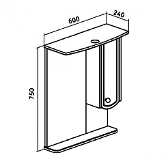 Runo Мебель для ванной Аликанте 60 белая/дуб скандинавский – фотография-5