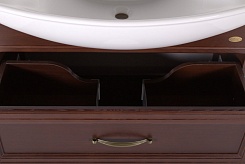 ASB-Woodline Мебель для ванной Берта 85 антикварный орех, зеркало-шкаф, массив ясеня, орех – фотография-11