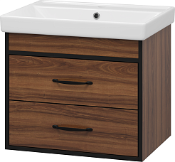 Misty Тумба под раковину Кедр 60 подвесная орех/черная – фотография-3