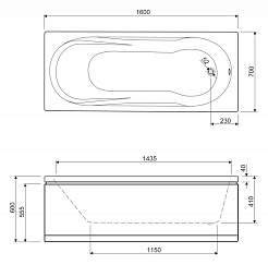 Cezares Акриловая ванна MODENA-160 – фотография-3