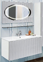 Sanflor Мебель для ванной Белла 100 белая, патина серебро – фотография-1