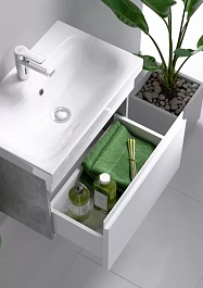Aqwella Мебель для ванной Smart 80 бетон светлый – фотография-3