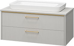 Brevita Тумба под раковину Elche 100 подвесная серый кашемир – фотография-2