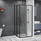 Azario Душевой уголок Shanghai 90/90 профиль матовый черный стекло прозрачное – фотография-4