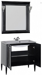 Aquanet Мебель для ванной Паола 90 черная/патина серебро (182134) – фотография-2